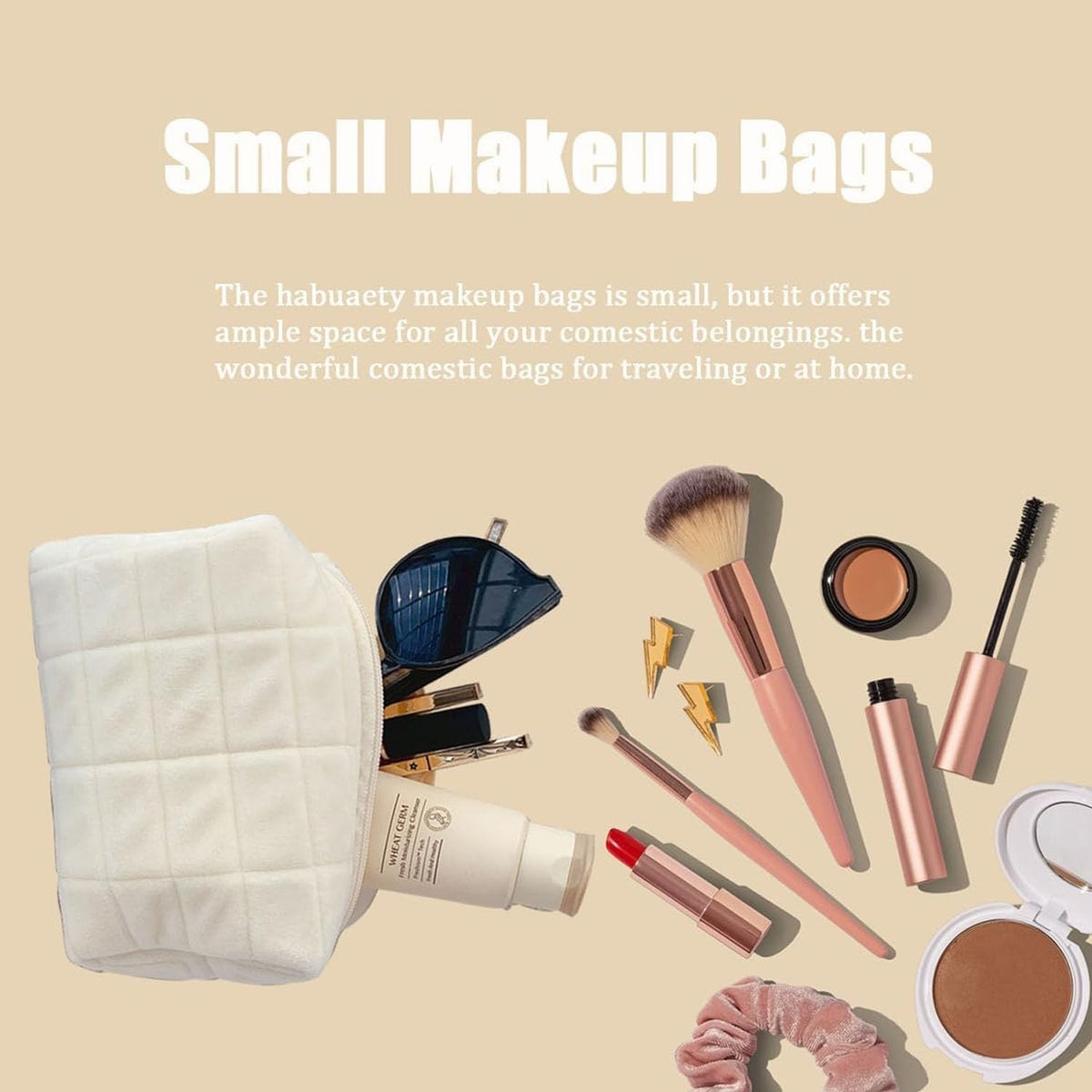 Small Checkered Cosmetic Bag - Y2K Makeup Purse & Travel Organizer