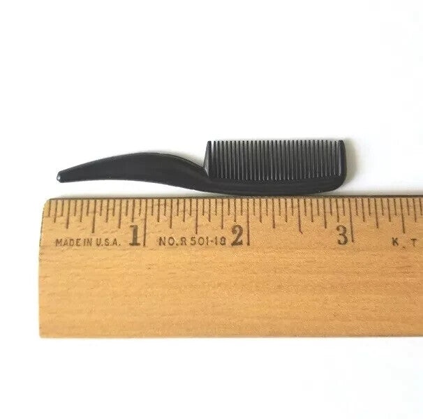 Mini Travel Mustache & Eyebrow Comb Set of 5 with Storage Pouch