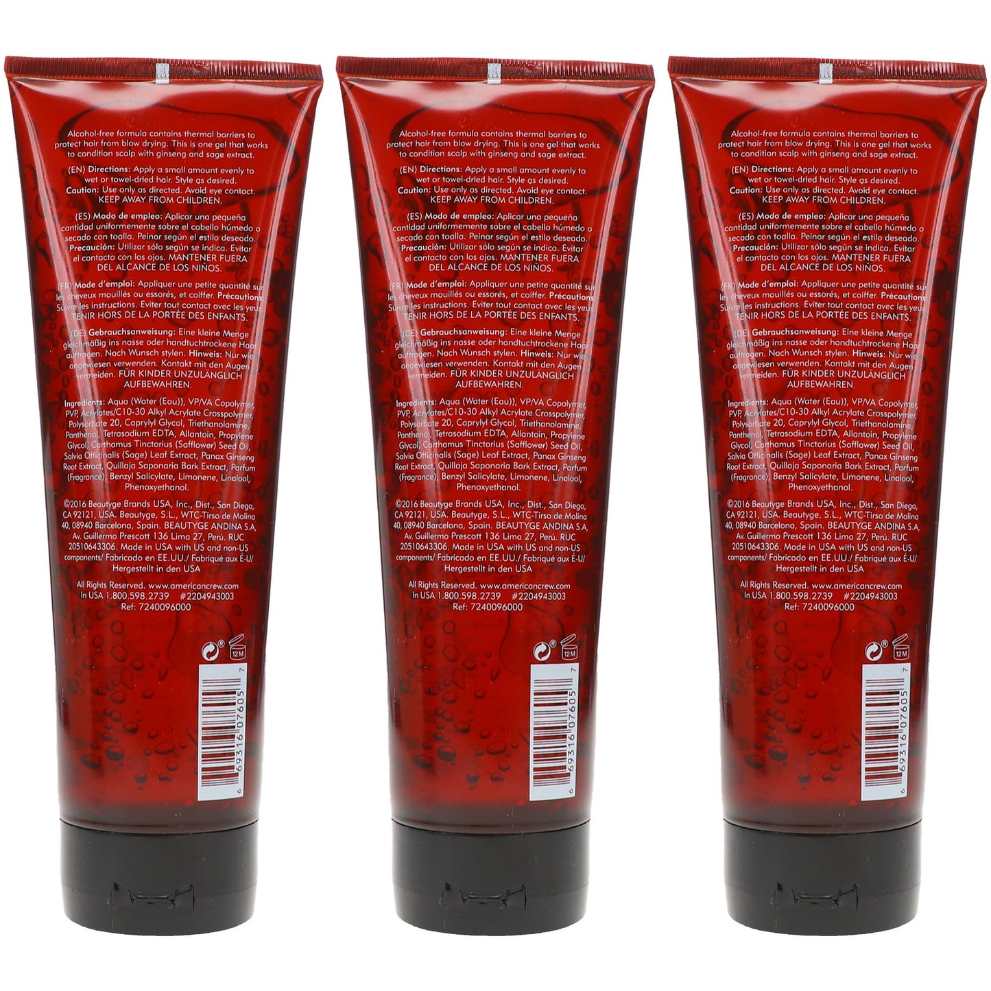 American Crew Light Hold Styling Gel 8.4 oz - 3 Pack for Hair Styling