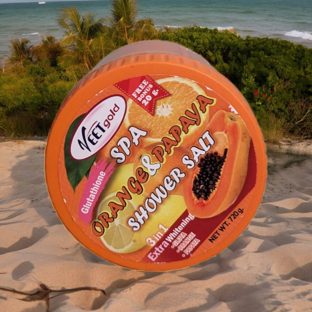 Veetgold Orange Papaya Glutathione Shower Salt Scrub