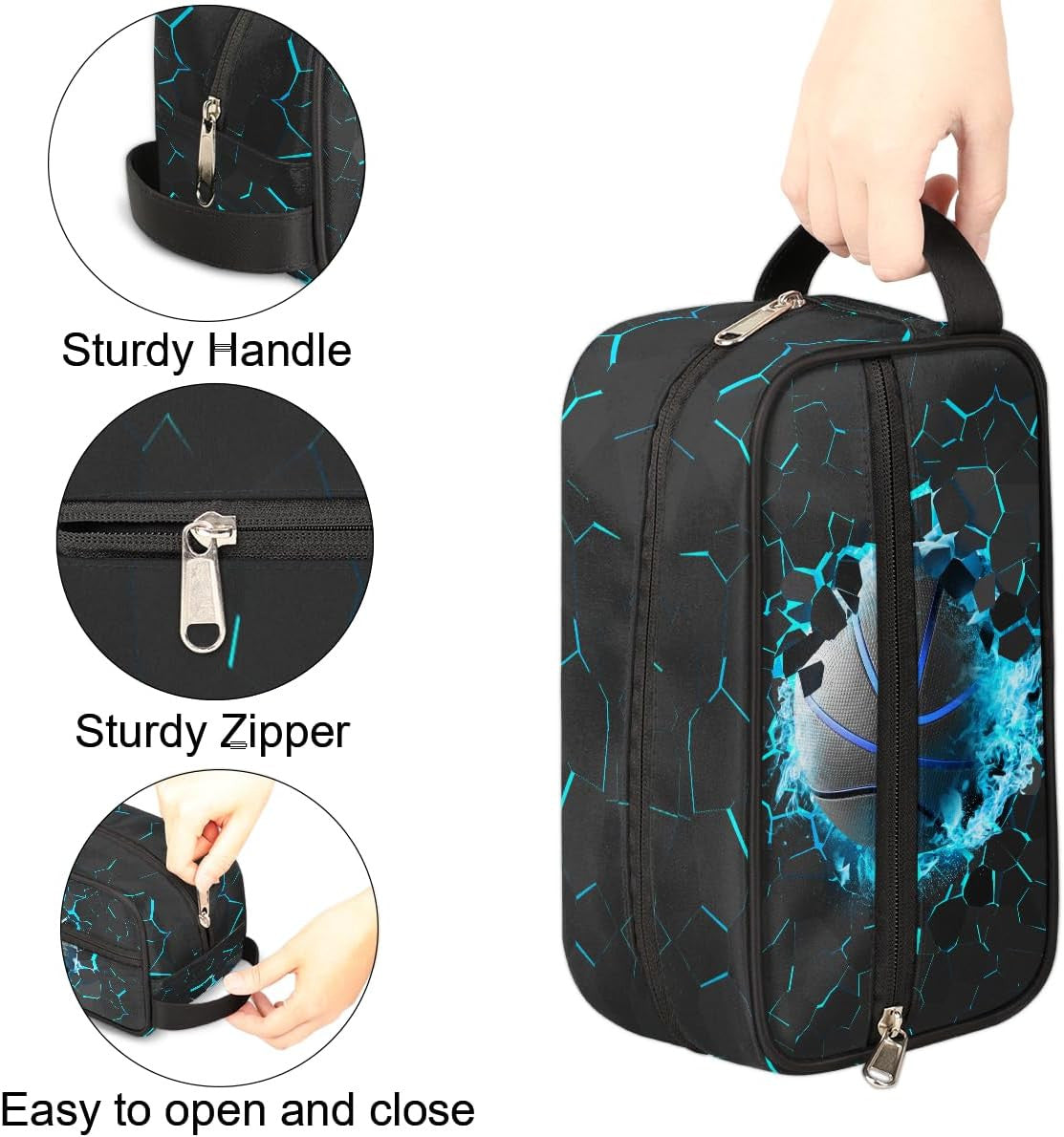 Kids Travel Toiletry Bag - Waterproof Hanging Cosmetic Organizer for Boys