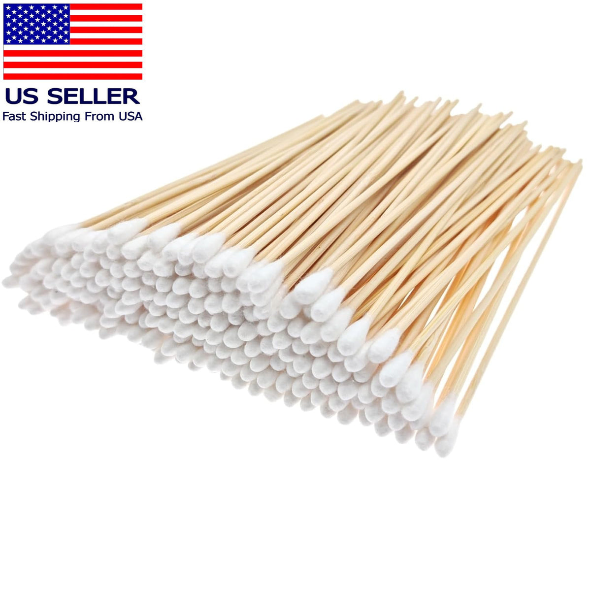 200 Pcs Cotton Swabs 6 Inch Long Wooden Handles Ear Buds for Ear Cleaning