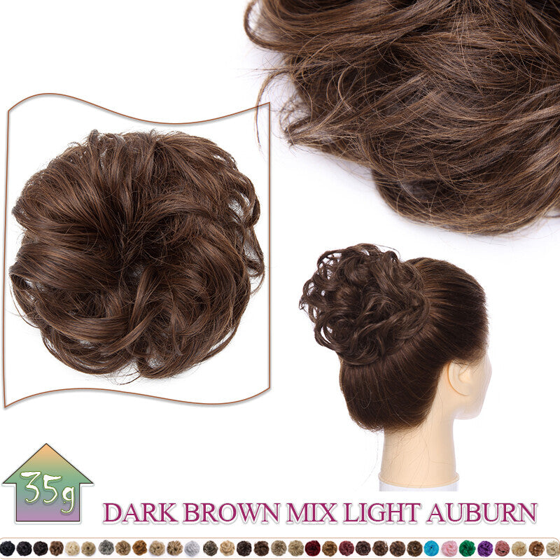 Curly Messy Bun Hair Extension Scrunchie Natural Updo Thick Human Hair