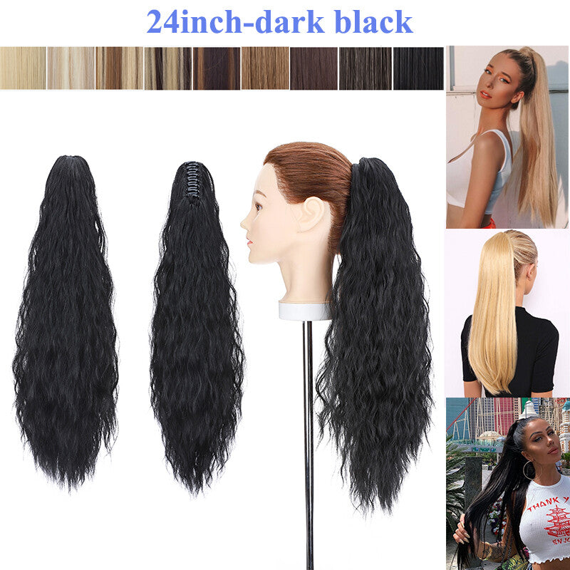 Extra Thick 12-Inch Clip-In Ponytail Hair Extension - Natural & Wavy