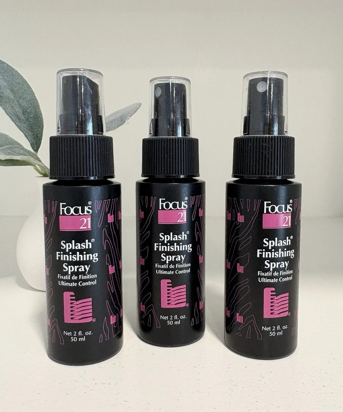 Focus 21 Splash Finishing Spray - Extra Firm Hold, 3 x 2oz Bottles