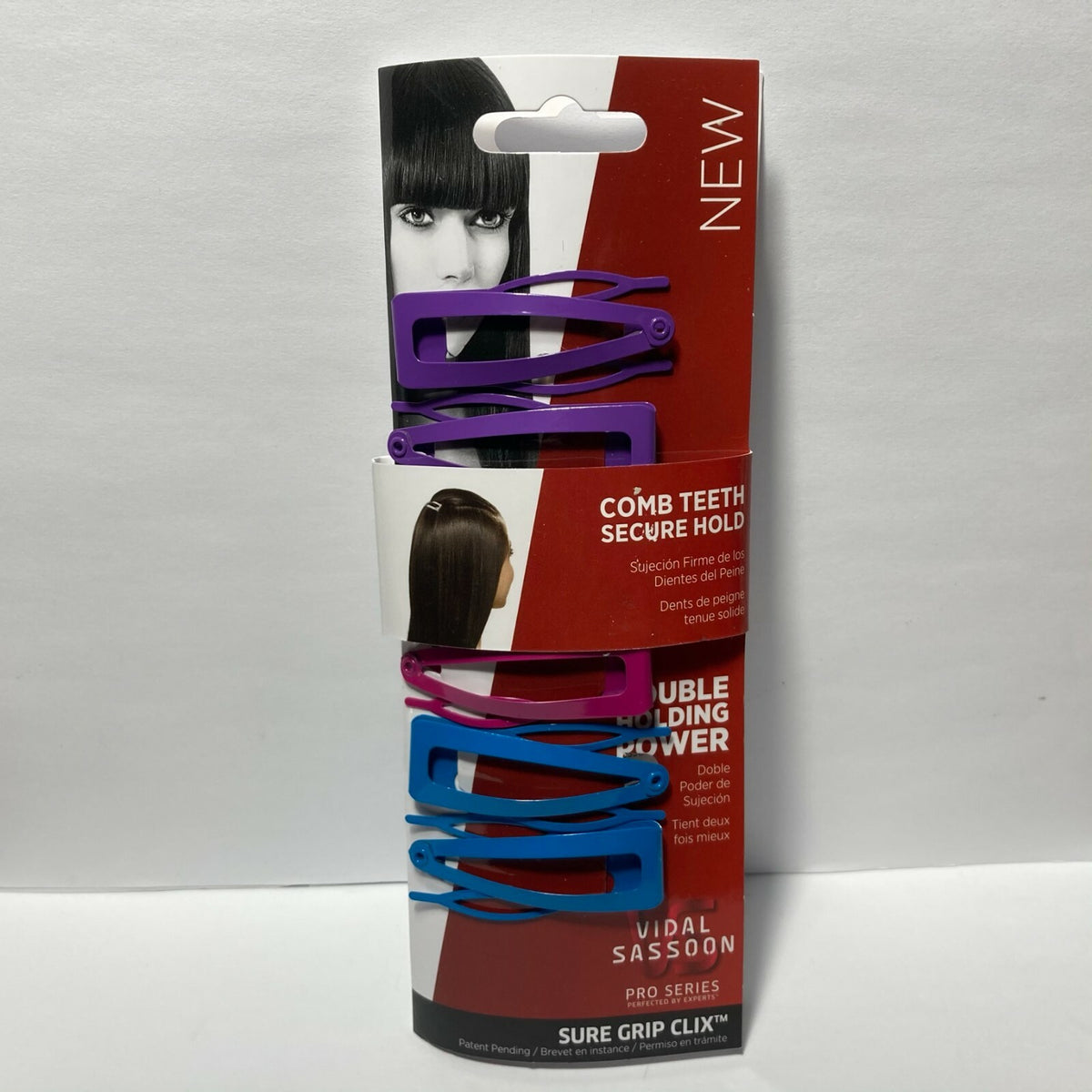 4) Vidal Sassoon Comb Teeth Secure Hold Sure Grip Clix Hair Clips