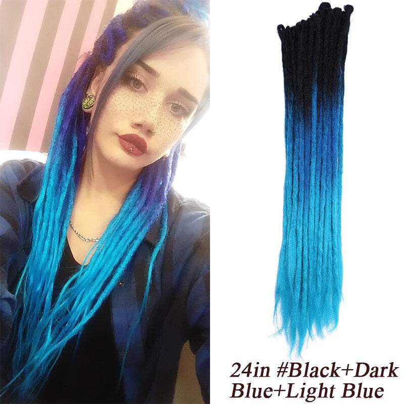 Ombre Dreads Locs Crochet Dreadlock Extensions Faux Long Natural Look