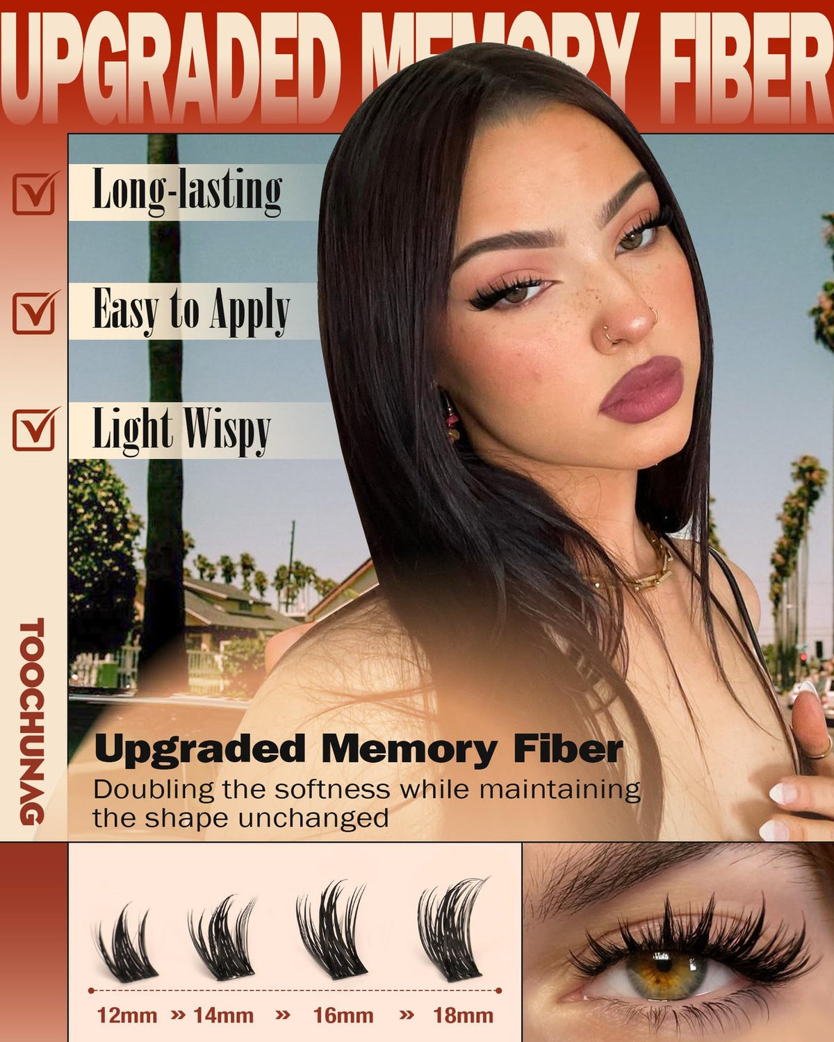 Anime-Style False Eyelash Clusters for Volume & Natural Look - Black