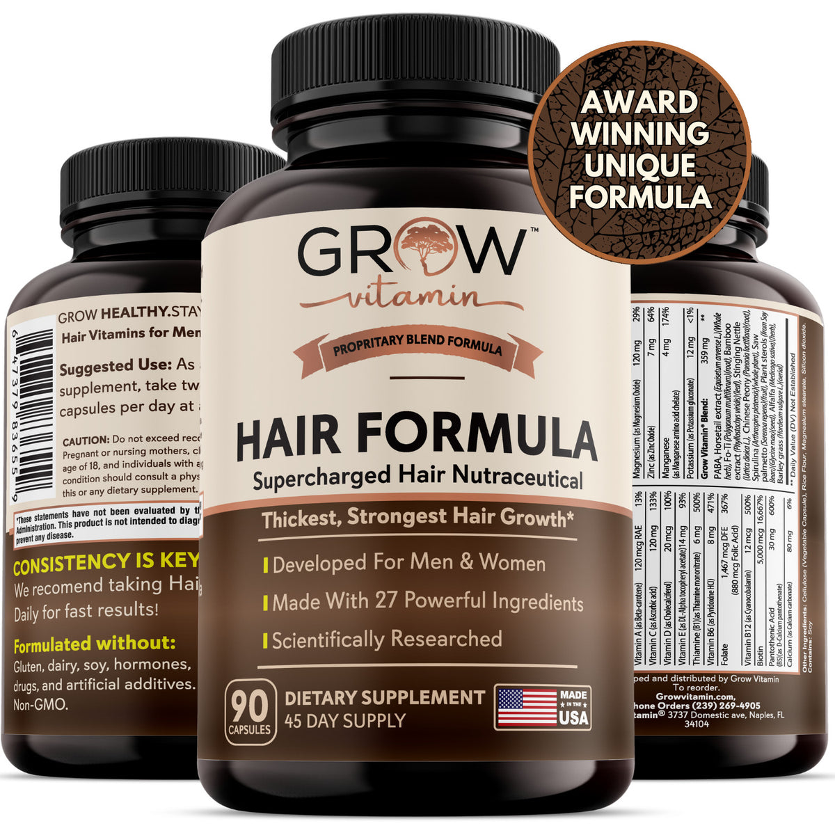 Hair Growth Supplements for Men - 60 Capsules