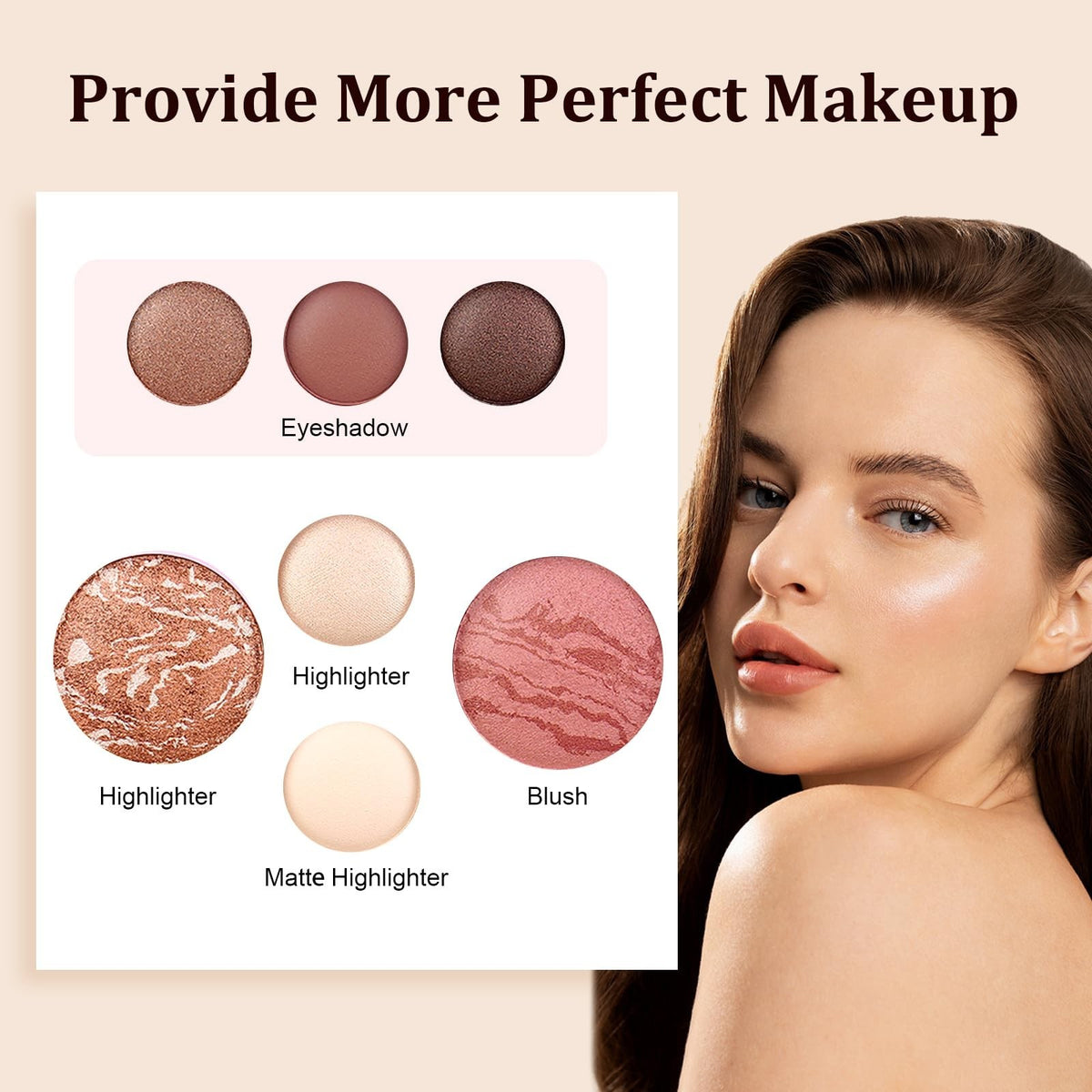 Color Nymph All-in-One Face Makeup Palette with Blush Highlighters Eyeshadows Travel-Friendly