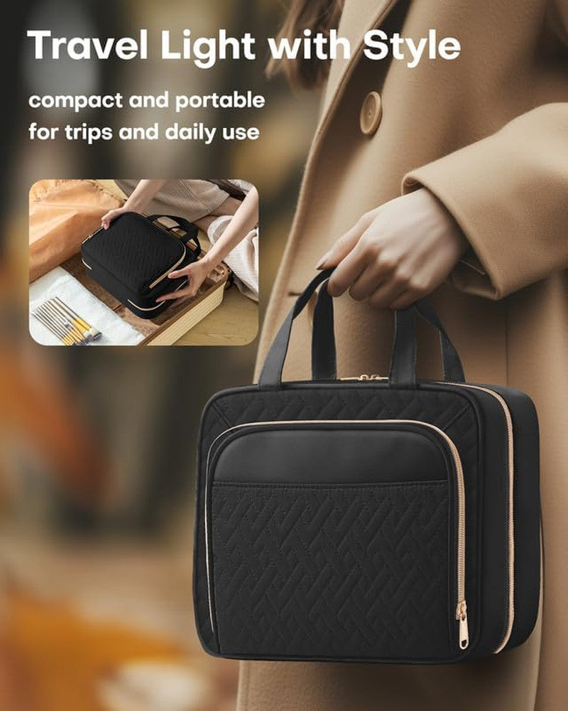 Travel Toiletry Bag with Hanging Hook & Multiple Compartments – Waterproof, Medium Size