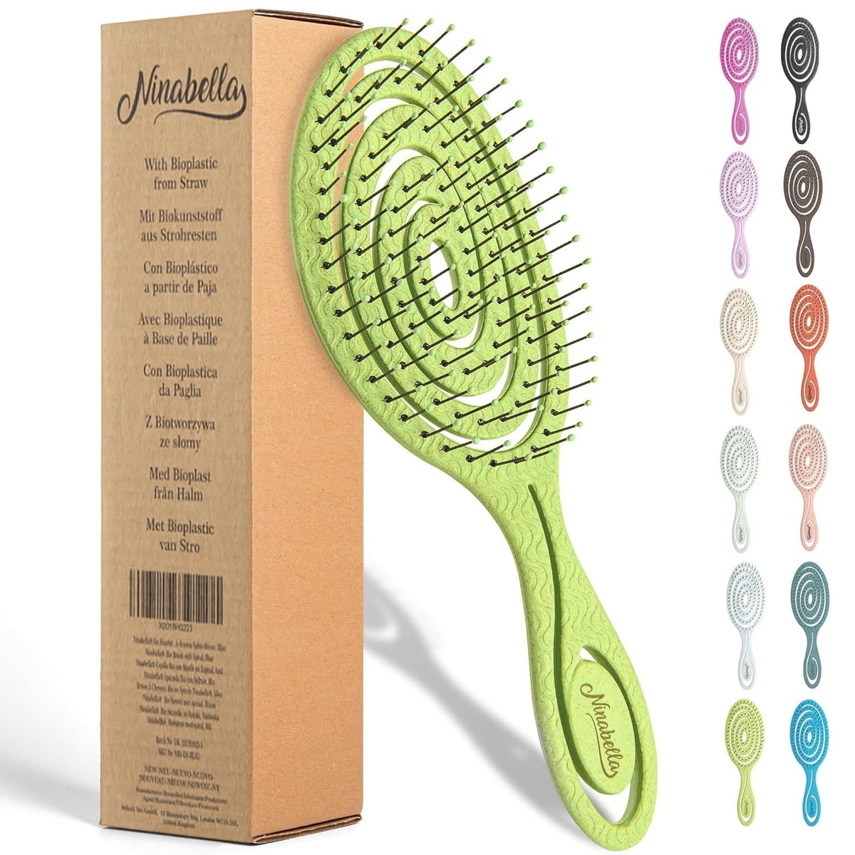 Ergonomic Spiral Detangling Hair Brush - Gentle, Eco-Friendly, Lightweight