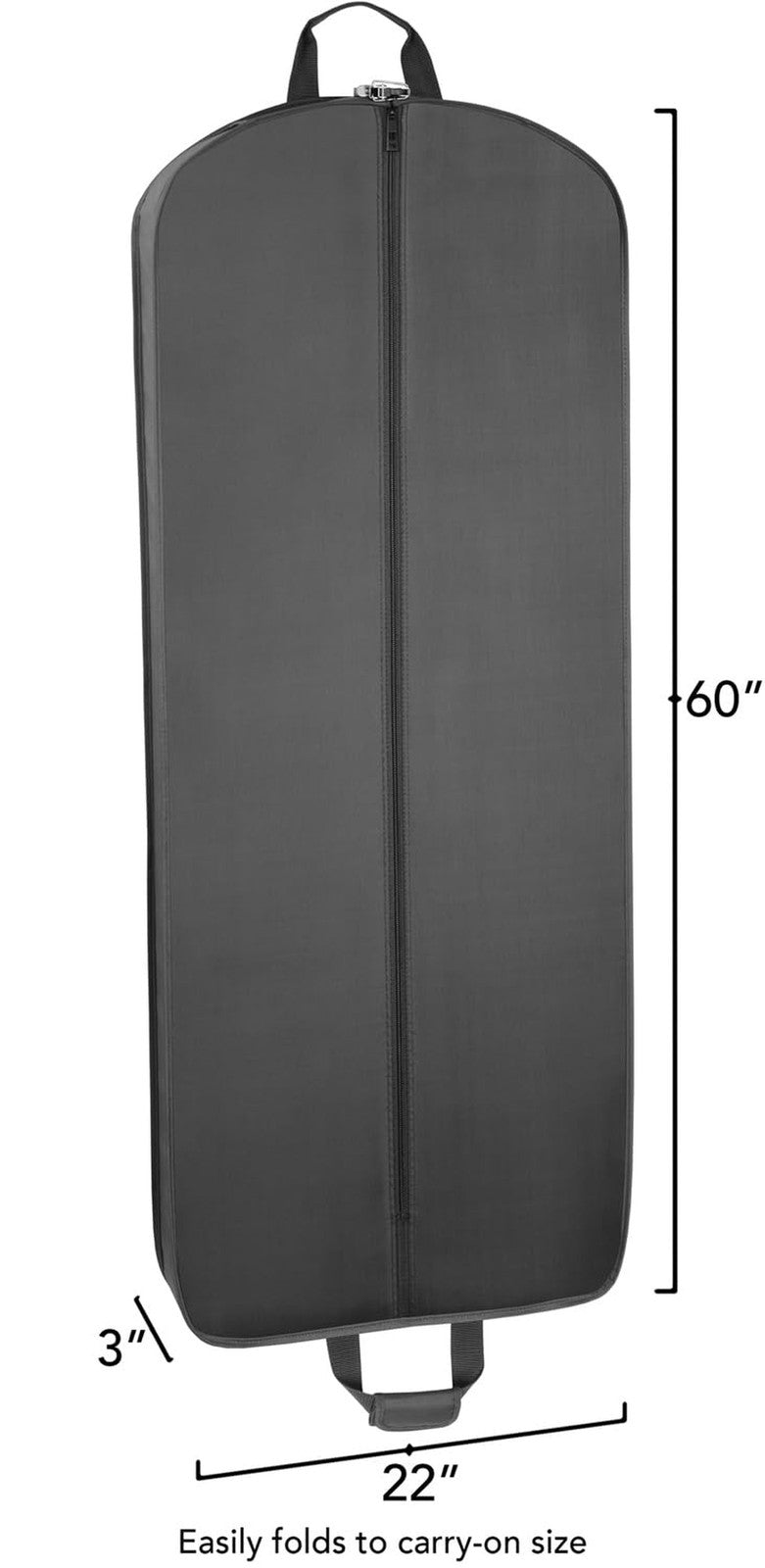 60-Inch Deluxe Travel Garment Bag - Wrinkle-Free, Water-Resistant, Black