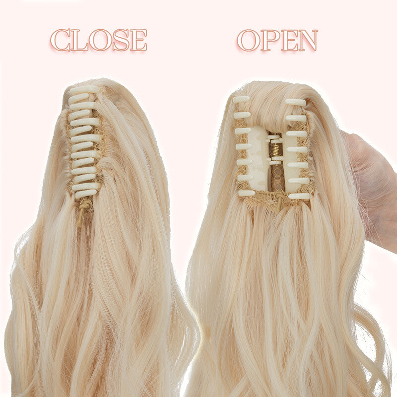 Real Wavy Claw Clip-In Ponytail Hair Extension Extra Thick Synthetic Hair