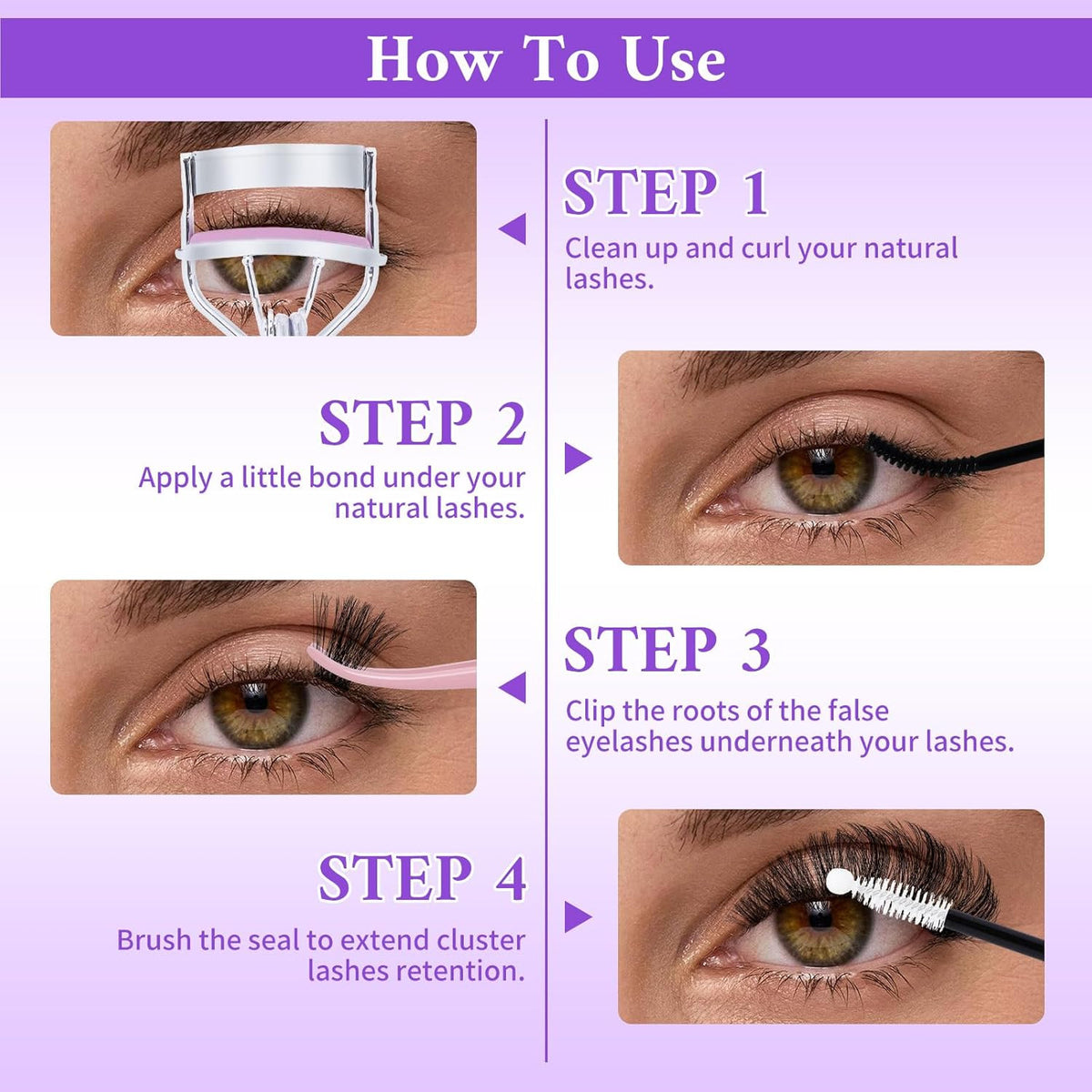 460PCS Cluster Eyelash Extensions Kit - 4 Styles DIY False Lashes
