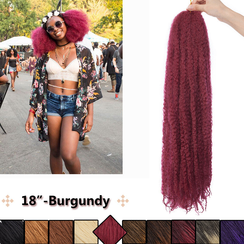 Kinky Afro Hair Extensions Bulk Curly Twist Crochet Braids Natural Puff