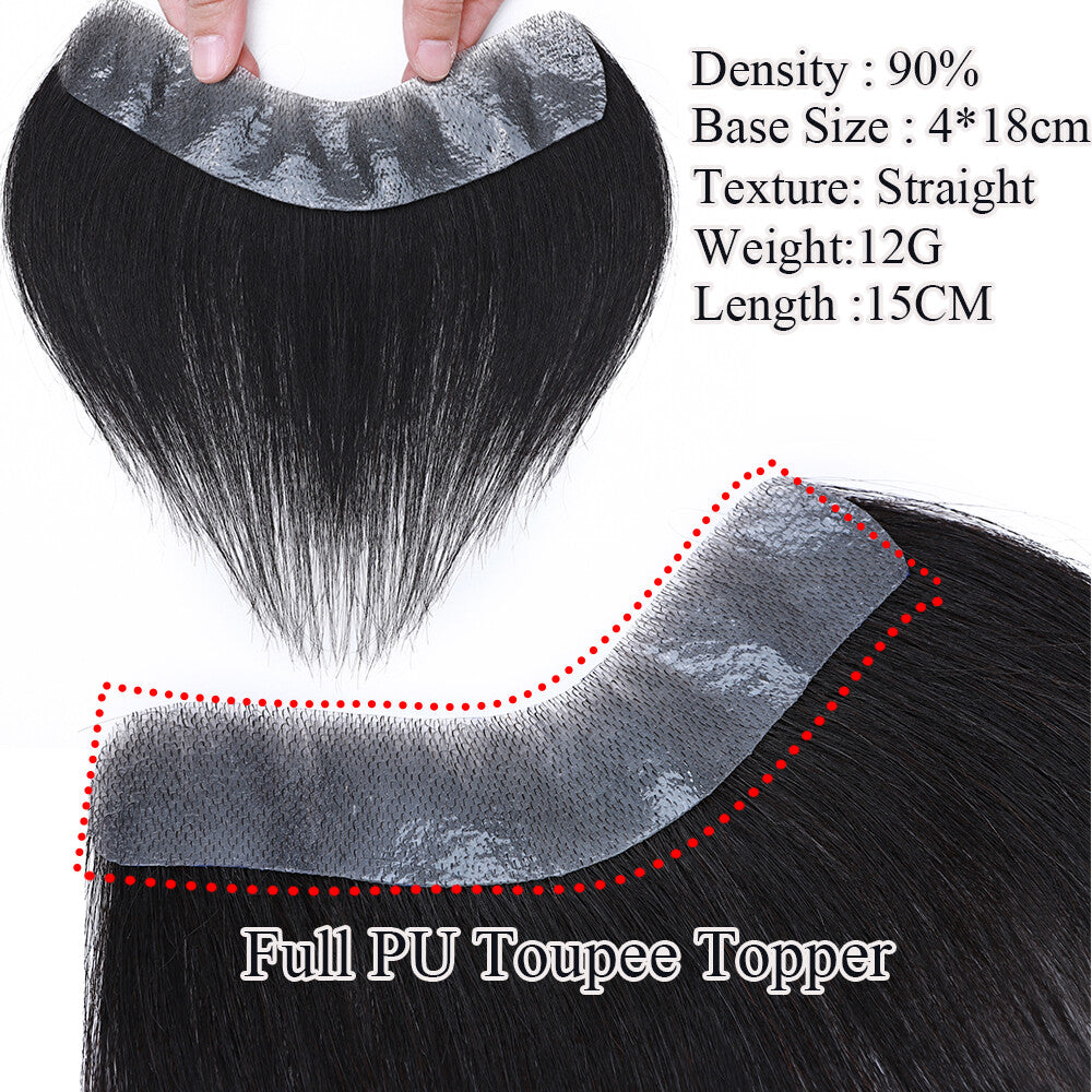 Super Thin Skin Men's Human Hair Toupee Hair Replacement System - Natural Look