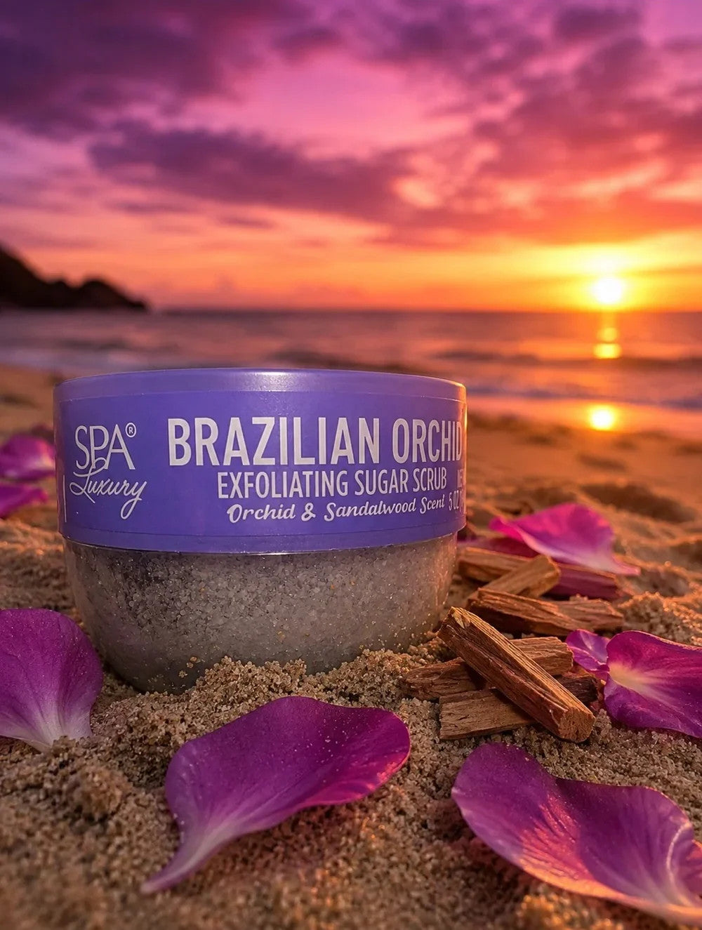 SPA Luxury Brazilian Orchid Exfoliating Sugar Scrub, 141g Each - Pack