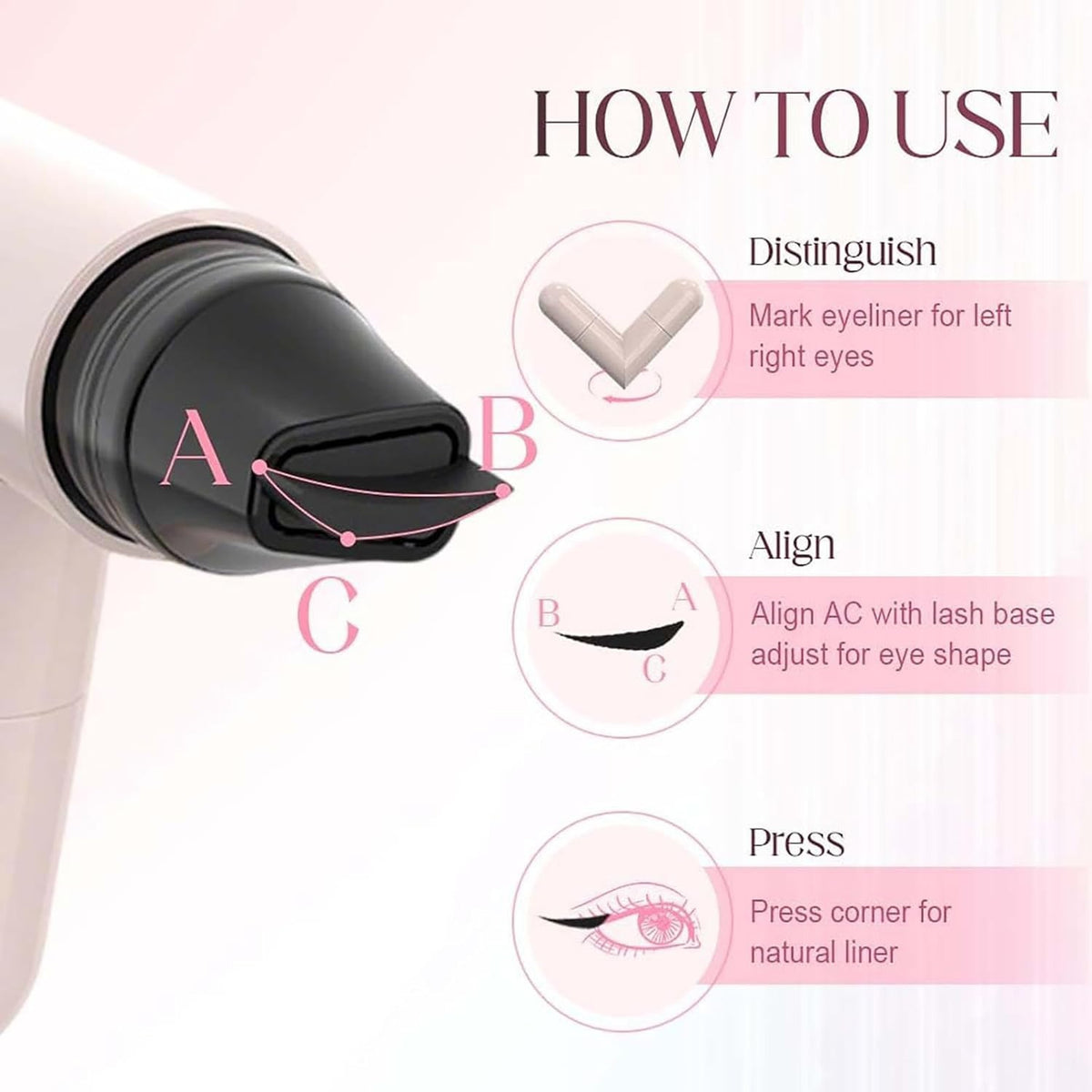 Foldable Eyeliner Stamp Kit for Winged Eye Makeup - Waterproof, Smudge-Proof, Dual-Ended Design