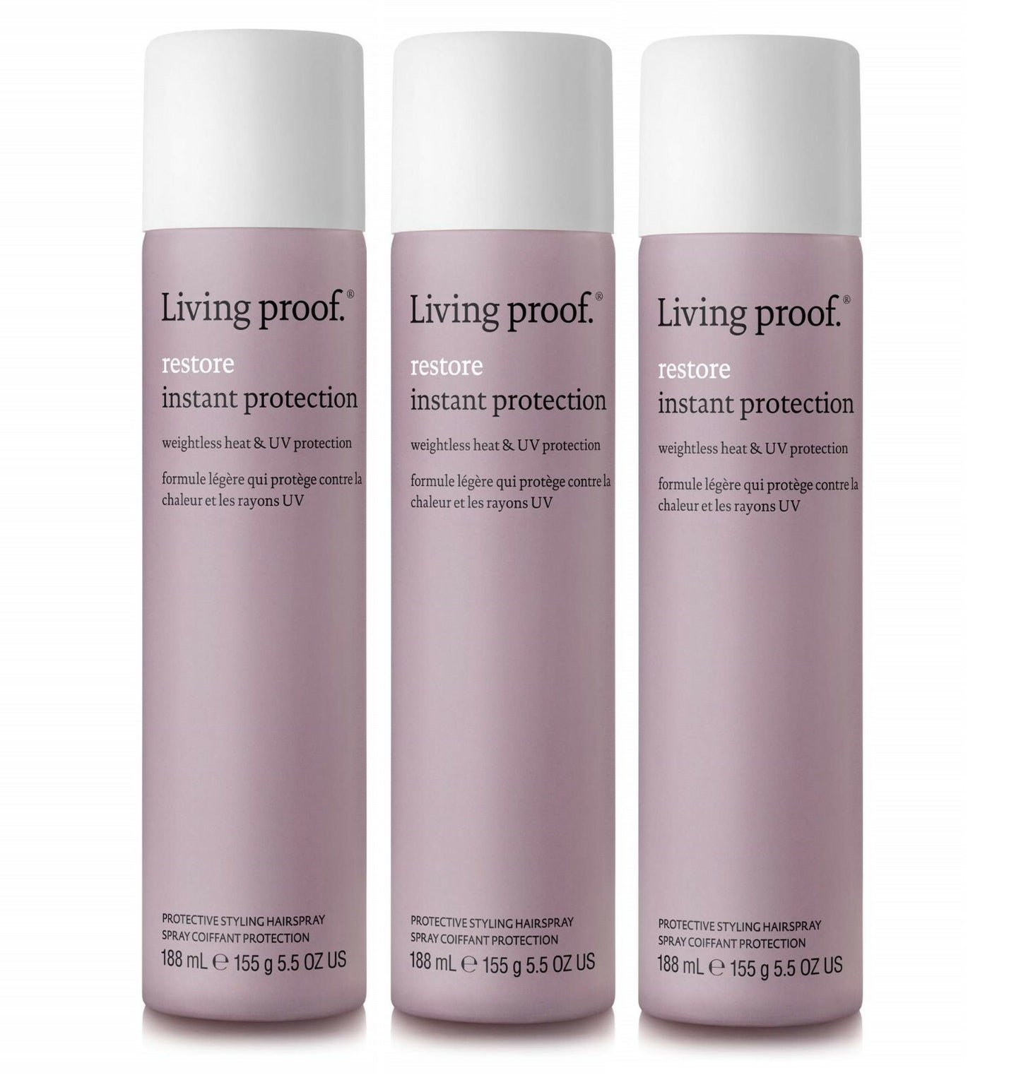 Living Proof Restore Instant Protection Heat & UV Spray 5.5 oz - Pack of 3