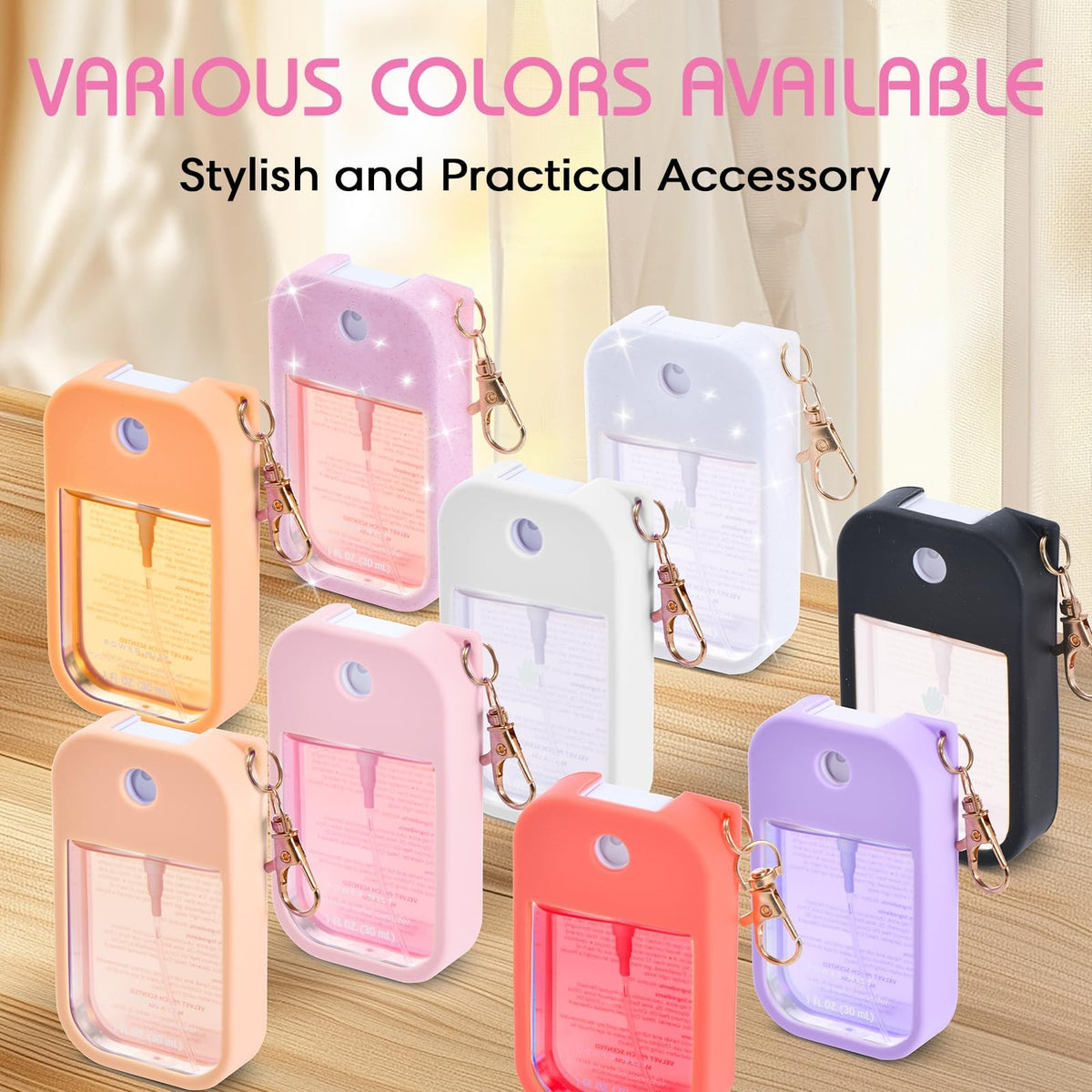 Silicone Hand Sanitizer Case with Keychain Compatible with Touchland Spray