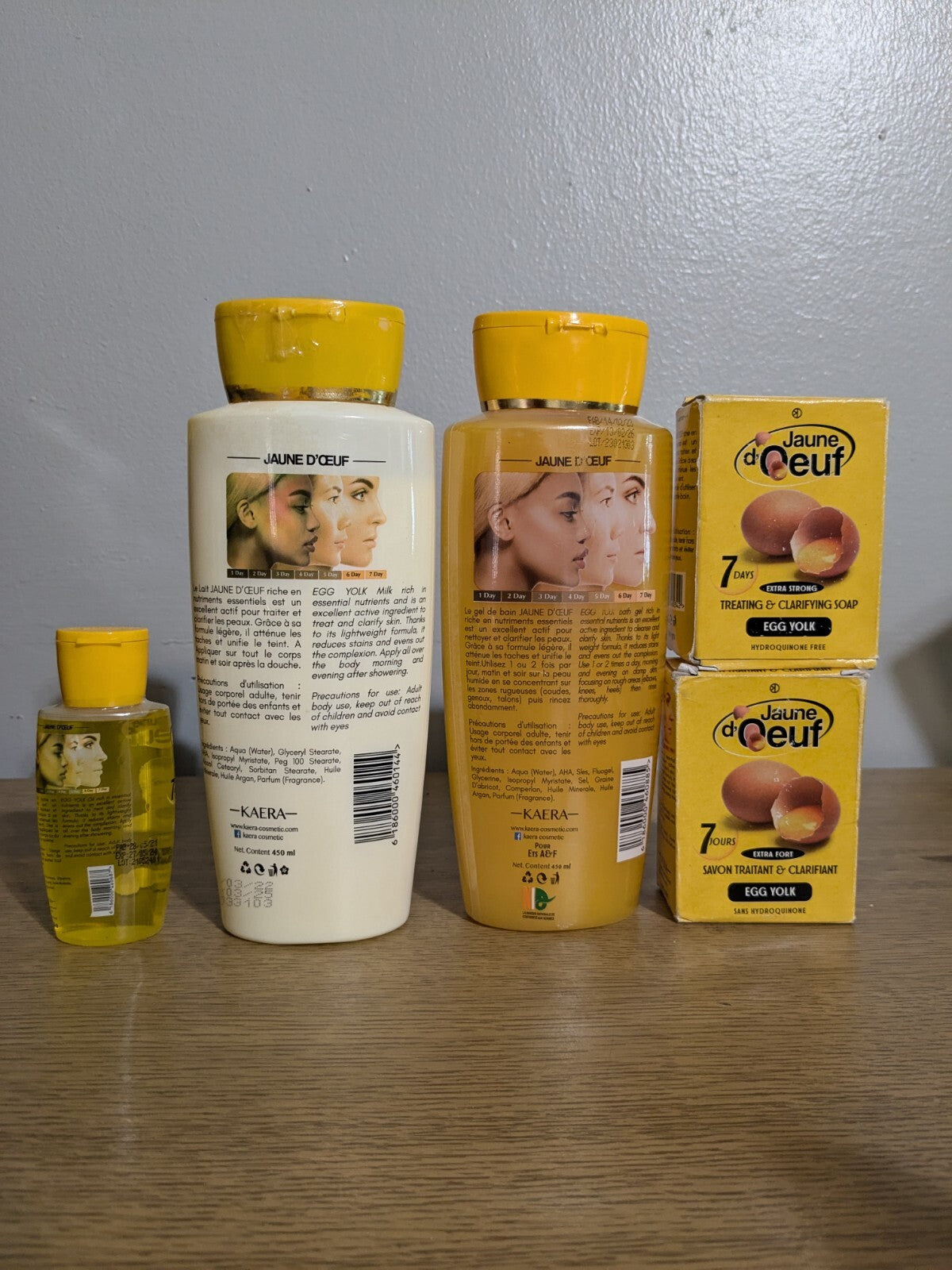 Egg Yolk Clarifying Lotion & Bath Gel Set - 450ml Each, 2 Bar Soaps & Oil