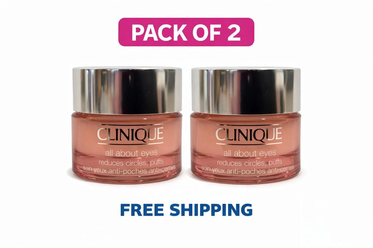 Clinique All About Eyes Eye Cream Reduce Puffiness & Dark Circles 0.5oz/15ml - Pack of 2