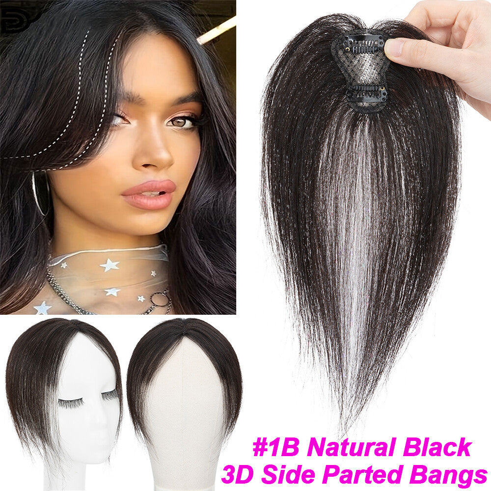 Human Hair Clip-In Bangs Topper with Remy Hair for Natural Look