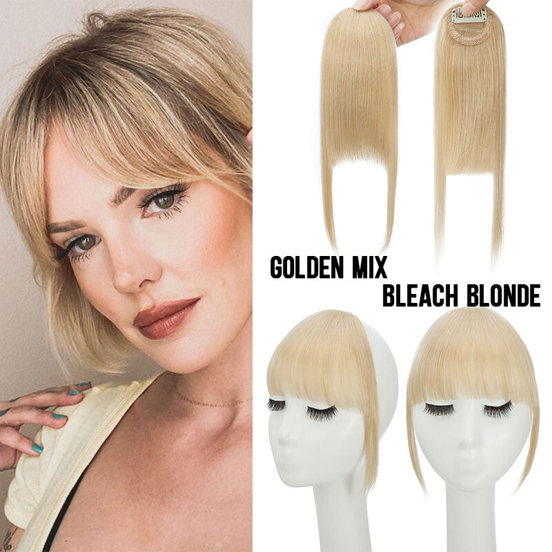 Natural Thick Clip-In Fringe Bang Hair Extensions - Human Hair Look