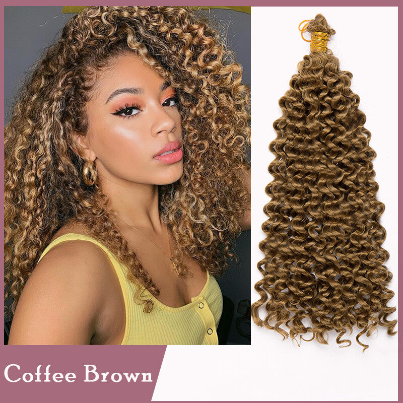 Water Wave Crochet Hair Extensions - Ombre Deep Curl Synthetic Braiding Hair