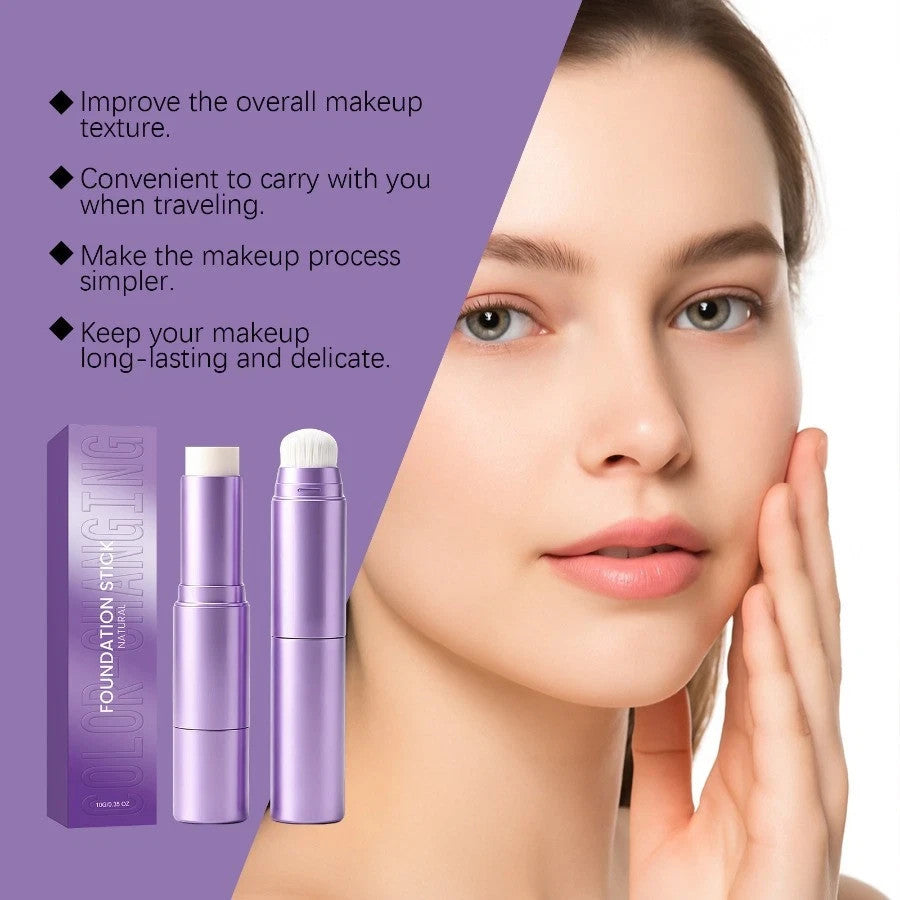 Facelove Foundation Stick with Built-in Brush - Long-lasting, Hydrating Makeup