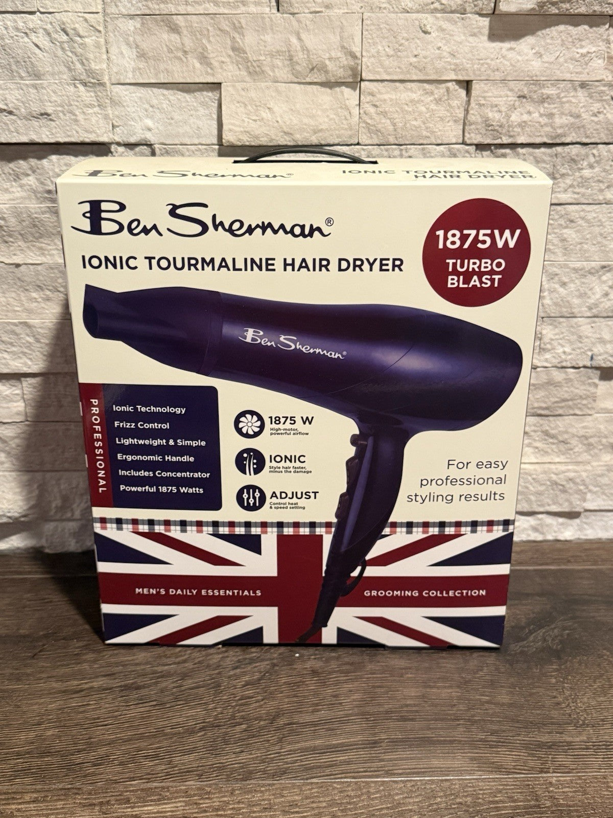 Ben Sherman Ionic Tourmaline Hair Dryer for Men 1875W Frizz Control Lightweight