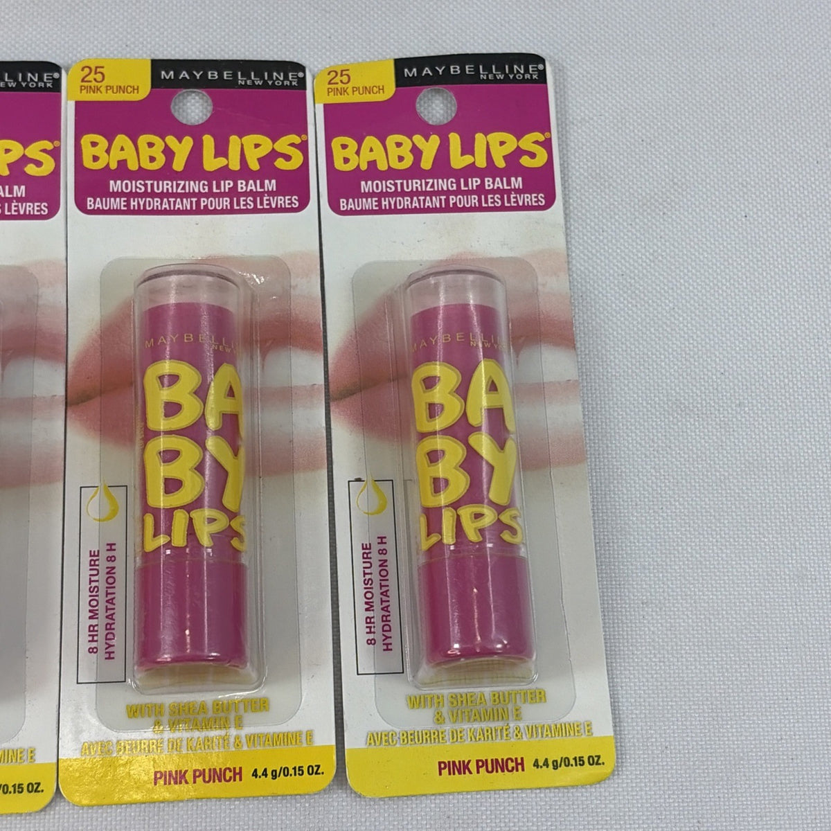 Maybelline Baby Lips Moisturizing Lip Balm Set of 4 Pink Punch #25 Flavored