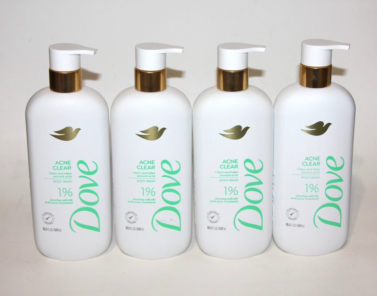 4-Pack Acne Clearing Body Wash with Salicylic Acid - Pimple Treatment