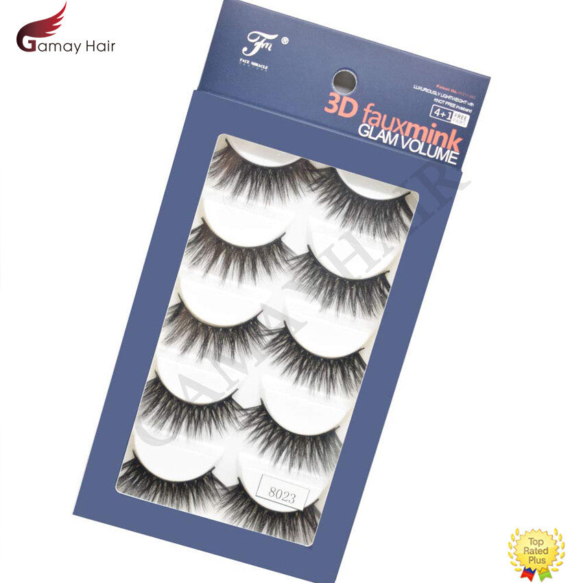 3D Mink False Eyelashes Full Volume Eye Makeup Natural Style 5 Pairs
