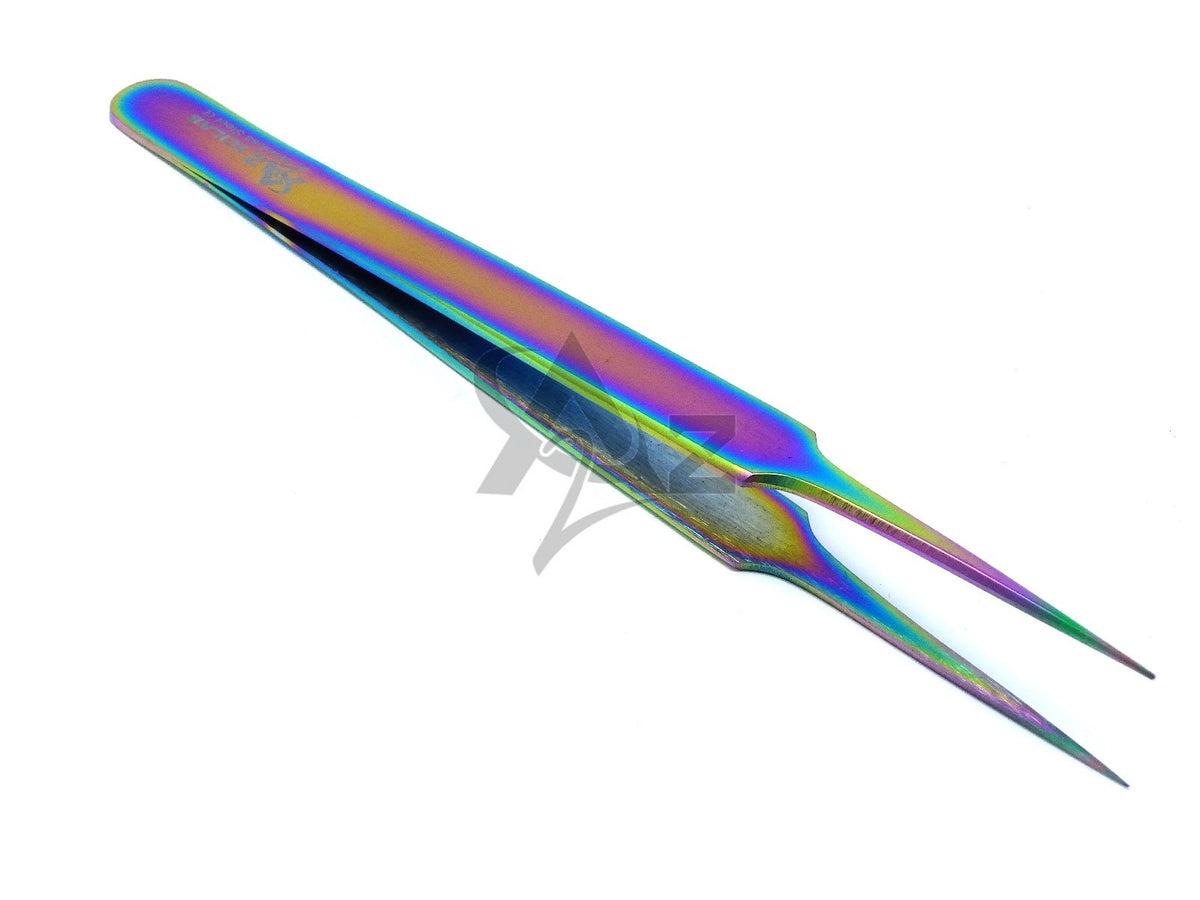 Eyelash Extension Tweezers - Rainbow Color Stainless Steel Precision Tool