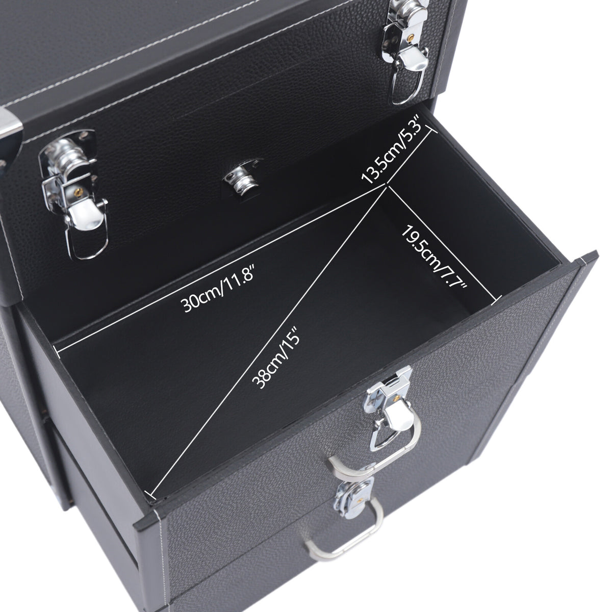 3-Tier Rolling Makeup Train Case with Nail Polish Storage Organizer