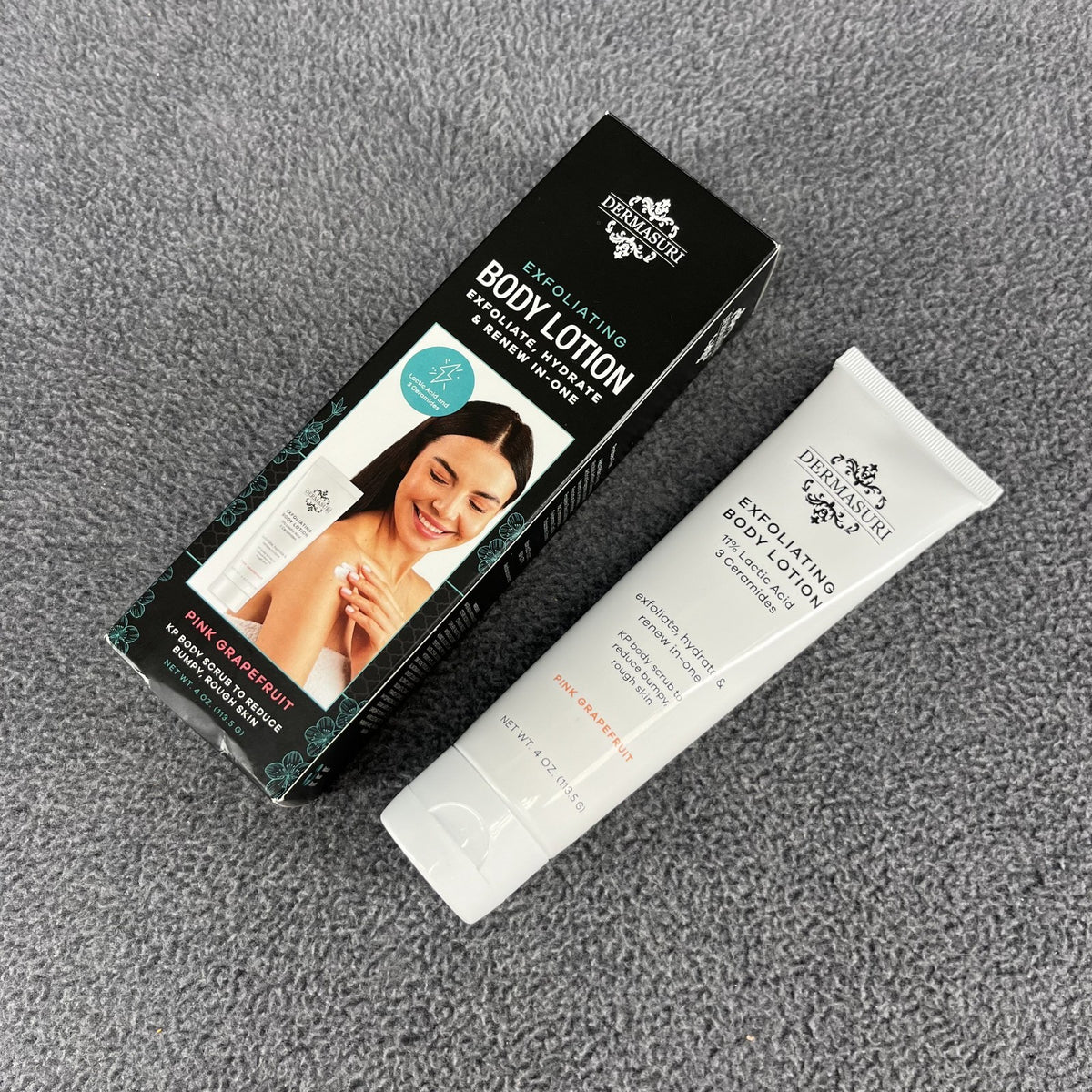 Dermasuri Exfoliating Body Lotion Grapefruit KP Scrub-reduce Bumpy