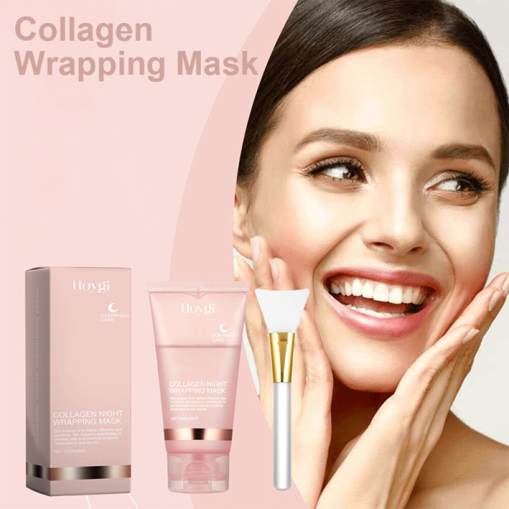 Collagen Night Sleeping Mask 75ml - Hydrating Wrap with Brush
