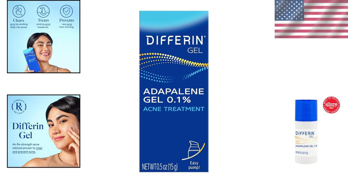 Dermatologist-Recommended Acne Gel 15g with 0.1% Adapalene for Sensitive Skin