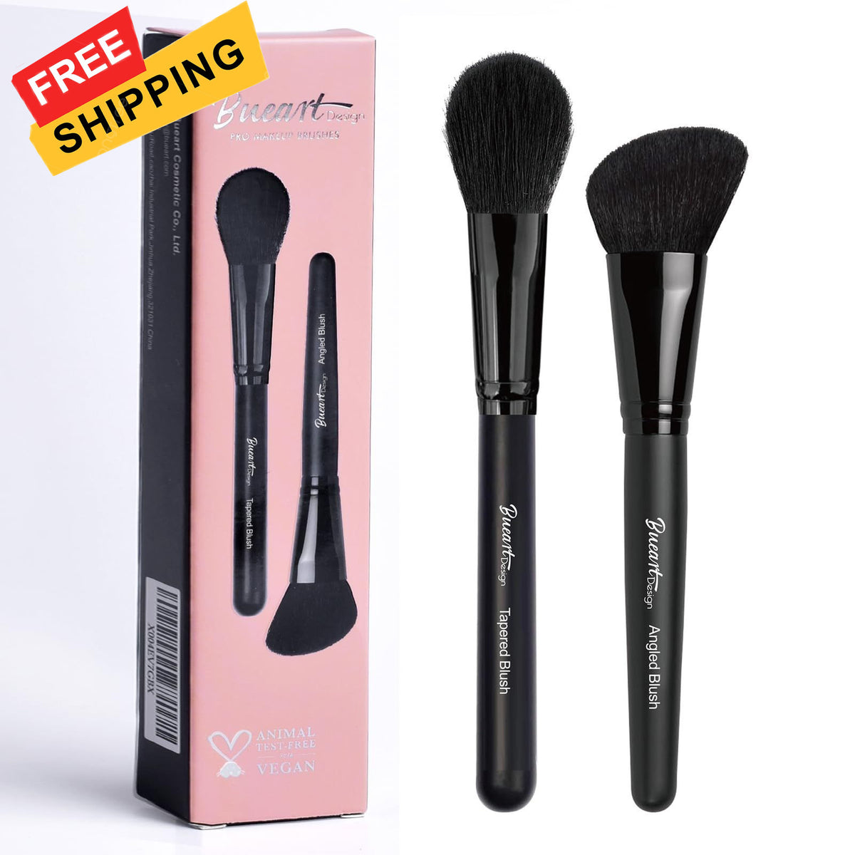Tapered & Angled Blush Brush Set for Contouring and Sculpting - Ideal for Black Skin