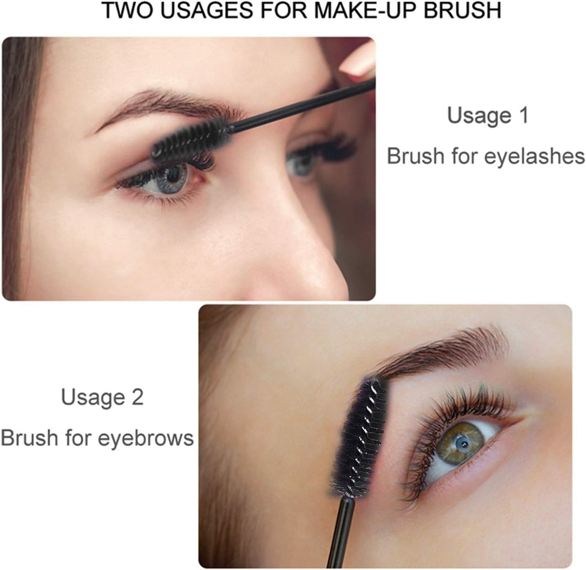 Disposable Eyelash Mascara Brushes Set for Eyelash & Eyebrow Application - 100 Pcs