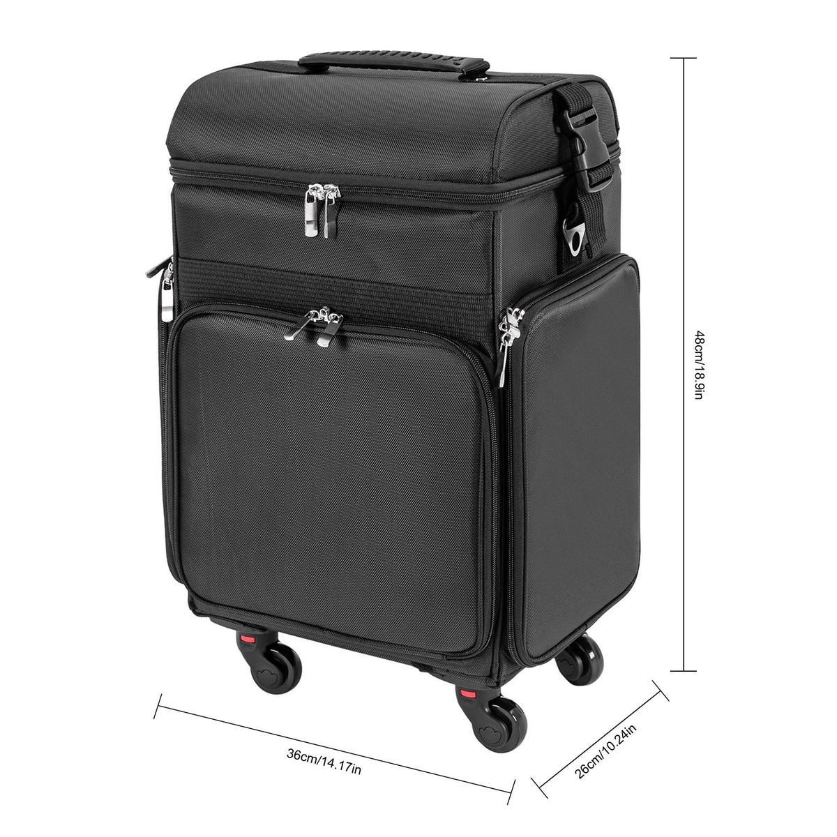 Travel Makeup Trolley with Multiple Compartments & Universal Wheels
