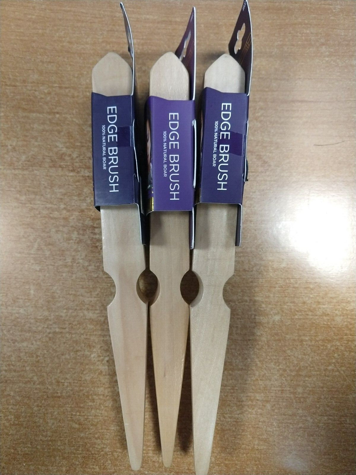 Natural Boar Bristle Edge Brush Set - 2 or 3 Pack for Styling & Hair Care