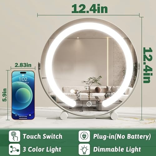 12 Inch Light Up Makeup Mirror with LED Lights - Vanity Mirror for Beauty