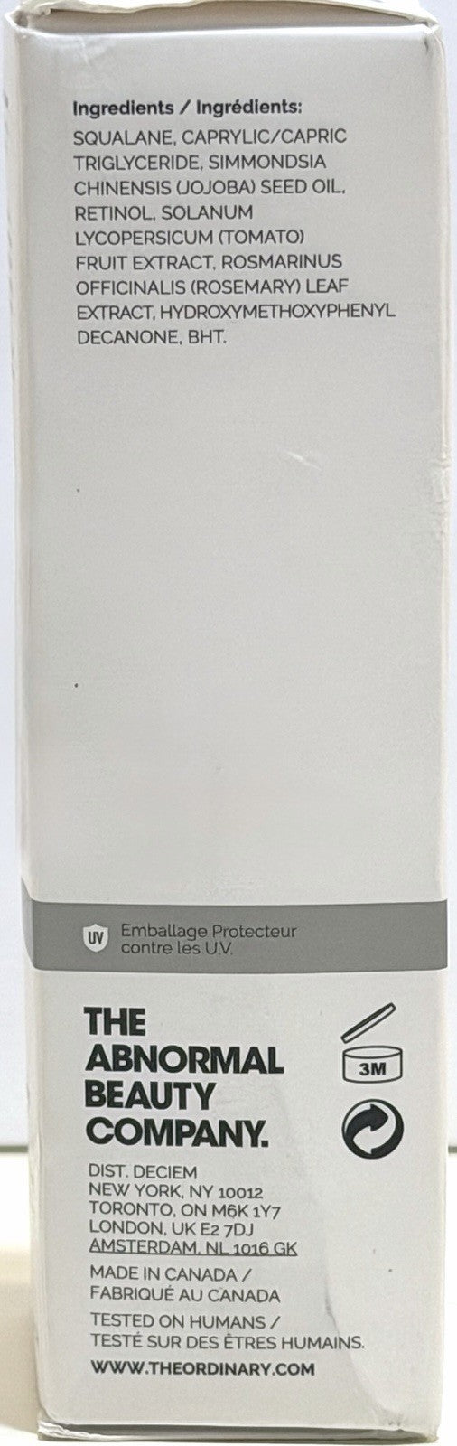 The Ordinary Retinol 1% in Squalane Serum - Anti-Aging Face Treatment, 2 Pack 30mL