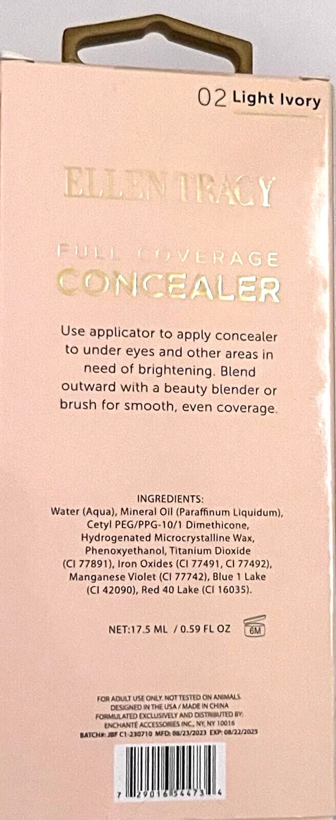 Full Coverage Concealer with Brush - Light Ivory, All Day Wear