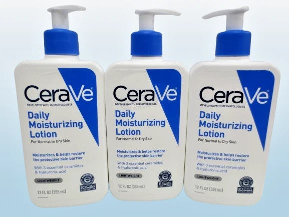 CERAVE DAILY MOISTURIZING LOTION FOR NORMAL TO DRY SKIN 12 OZ 3PCS