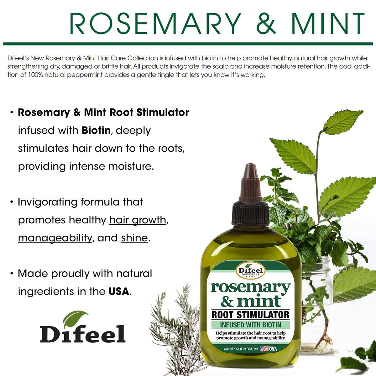 Rosemary & Mint Oil Hair Growth Stimulator with Biotin - 2.5 oz