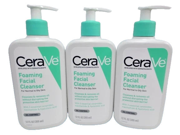 Foaming Facial Cleanser for Normal to Oily Skin - 12 oz, 3 Pack